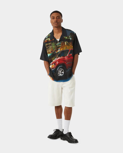 Huf x Toyota - Big City Resort Shirt - Black Shirts HUF   
