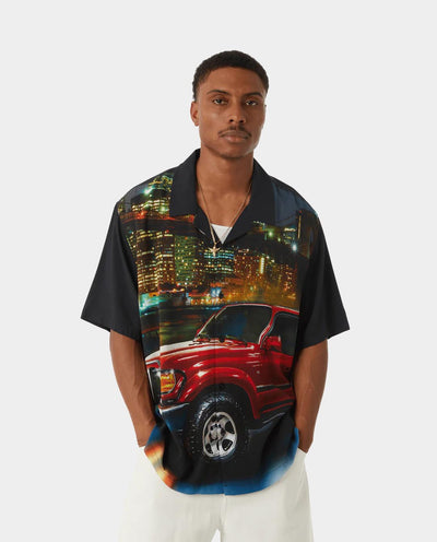 Huf x Toyota - Big City Resort Shirt - Black Shirts HUF   