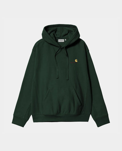 Carhartt WIP - Hooded American Script Sweat - Conifer Hoodies Carhartt