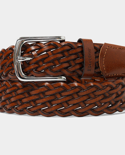 Butter Goods - Leather Braided Belt - Brown Belts Butter Goods