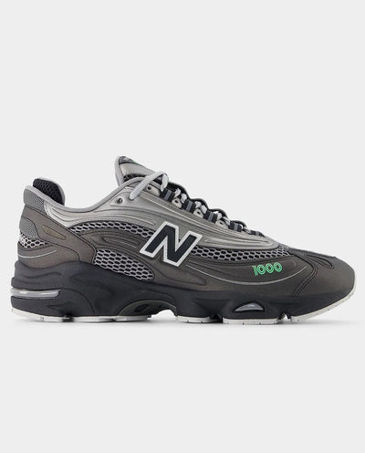 New Balance - 1000 Shoe - Black/Dark Silver Metallic/Lime Leaf Shoes New Balance