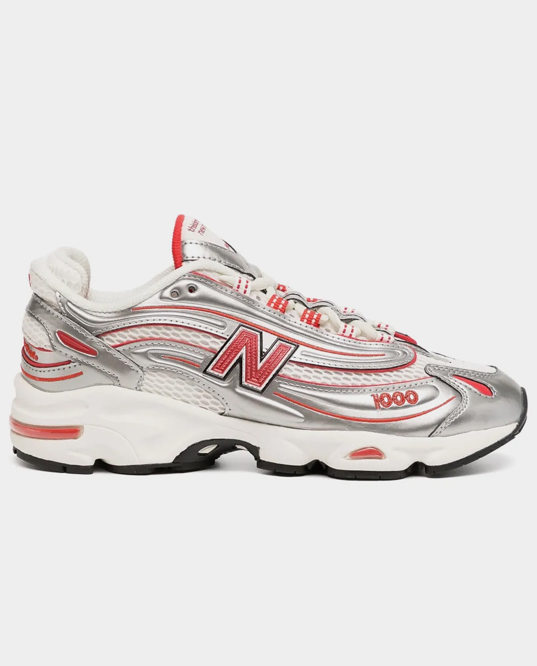 New Balance x thisisneverthat 1000 Shoe - Metallic Silver/Red Shoes New Balance