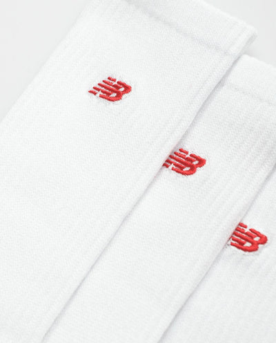 New Balance P Logo 3pk Sock - White Socks New Balance