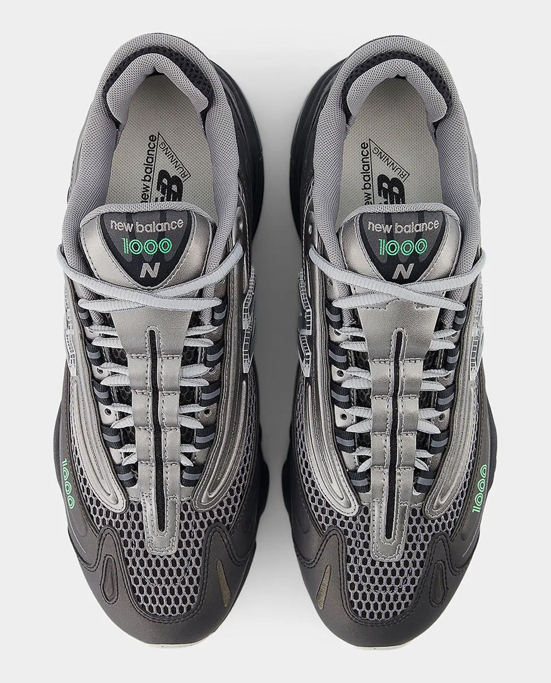New Balance - 1000 Shoe - Black/Dark Silver Metallic/Lime Leaf Shoes New Balance