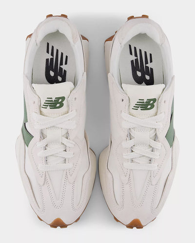 New Balance 327WKN Shoe - Linen/Dark Alpine Green Shoes New Balance
