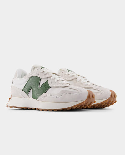 New Balance 327WKN Shoe - Linen/Dark Alpine Green Shoes New Balance