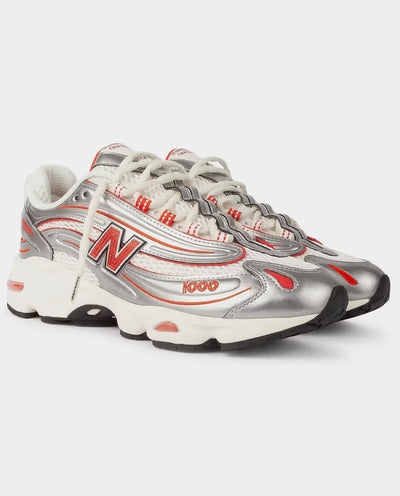 New Balance x thisisneverthat 1000 Shoe - Metallic Silver/Red Shoes New Balance