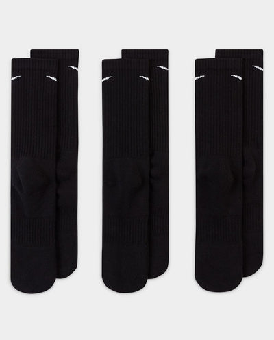 Nike - Everyday Cushioned 3pk Crew Sock - Black Socks Nike   