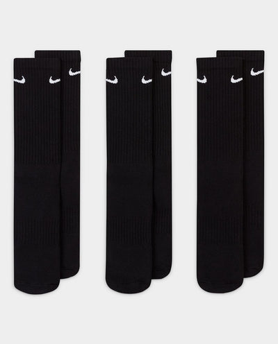 Nike - Everyday Cushioned 3pk Crew Sock - Black Socks Nike   