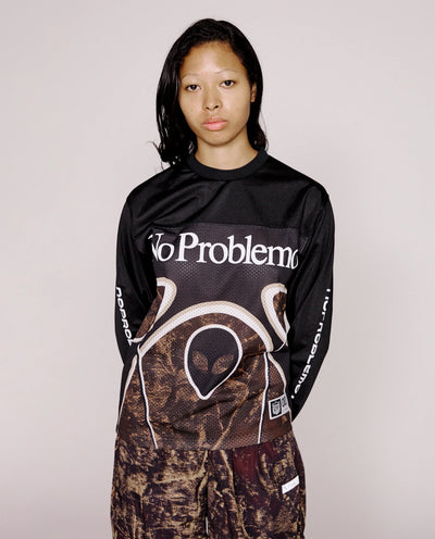 No Problemo - Alien LS Moto Shirt - Black Shirts No Problemo