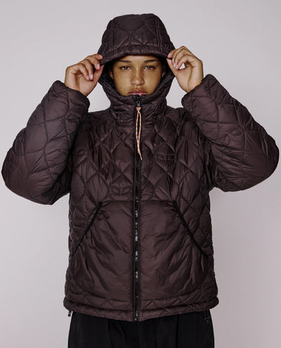No Problemo - Reversible Alien-O Puffer Jacket - Brown Jackets No Problemo