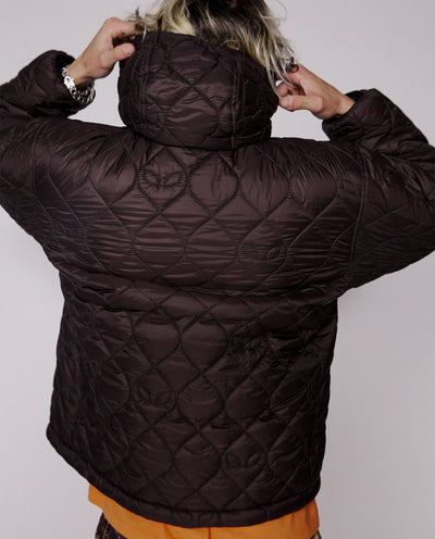 No Problemo - Reversible Alien-O Puffer Jacket - Brown Jackets No Problemo