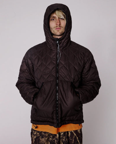 No Problemo - Reversible Alien-O Puffer Jacket - Brown Jackets No Problemo