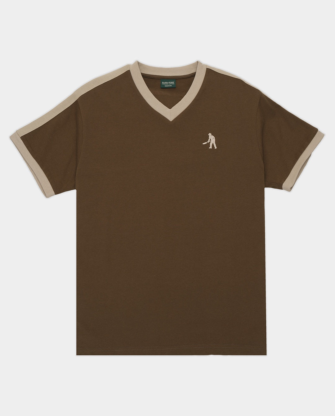 Passport - Workers Stripe Organic Jersey - Bark T-Shirts Passport