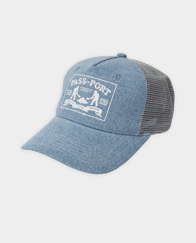 Passport - Workers Club Packers Trucker Hat - Light Indigo Hats Passport
