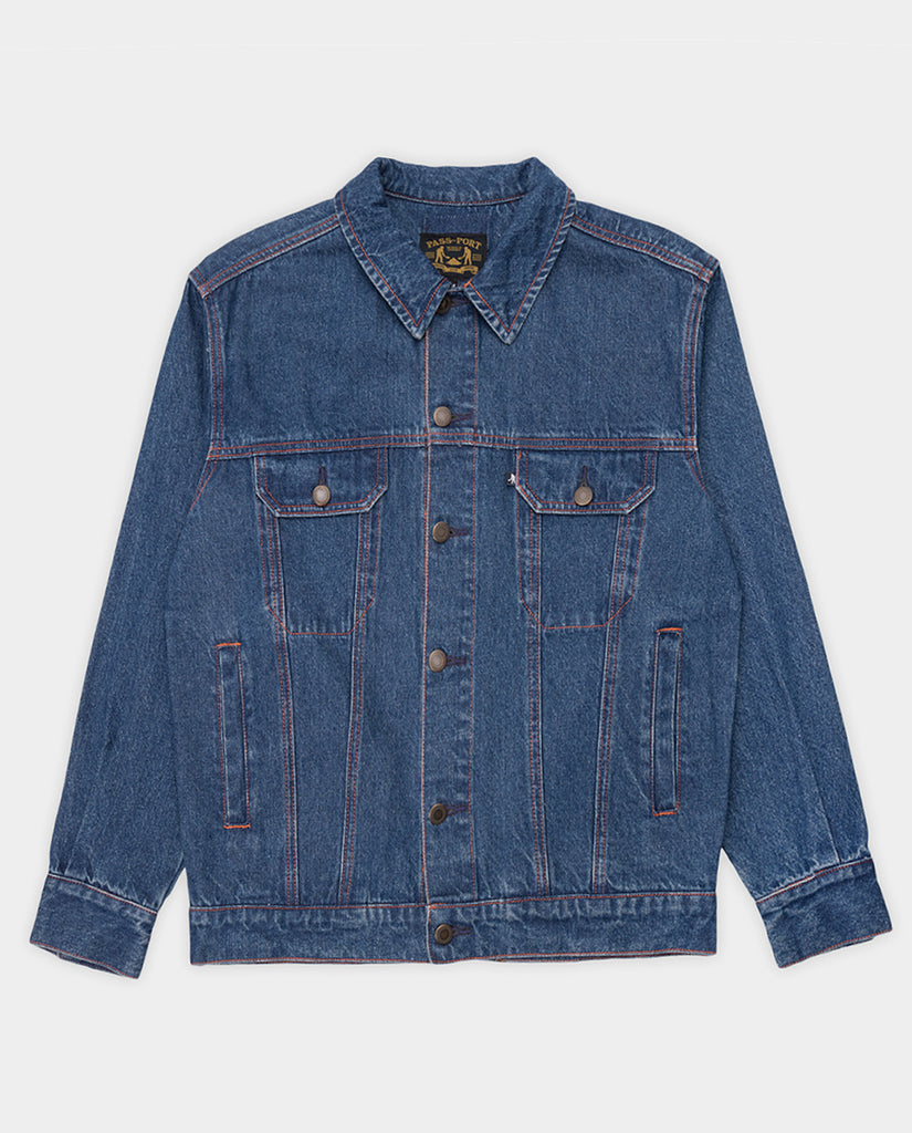Passport Workers Club Trucker Jacket in Indigo | FallenFront
