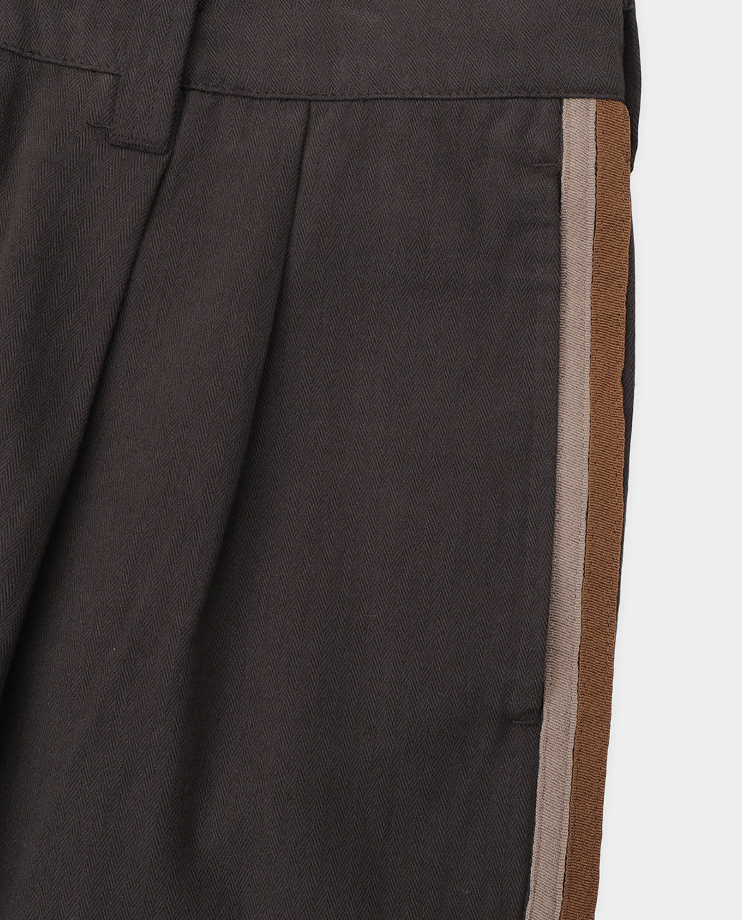 Passport - Herringbone Leagues Club Stripe Pant - Dark Brown Pants Passport