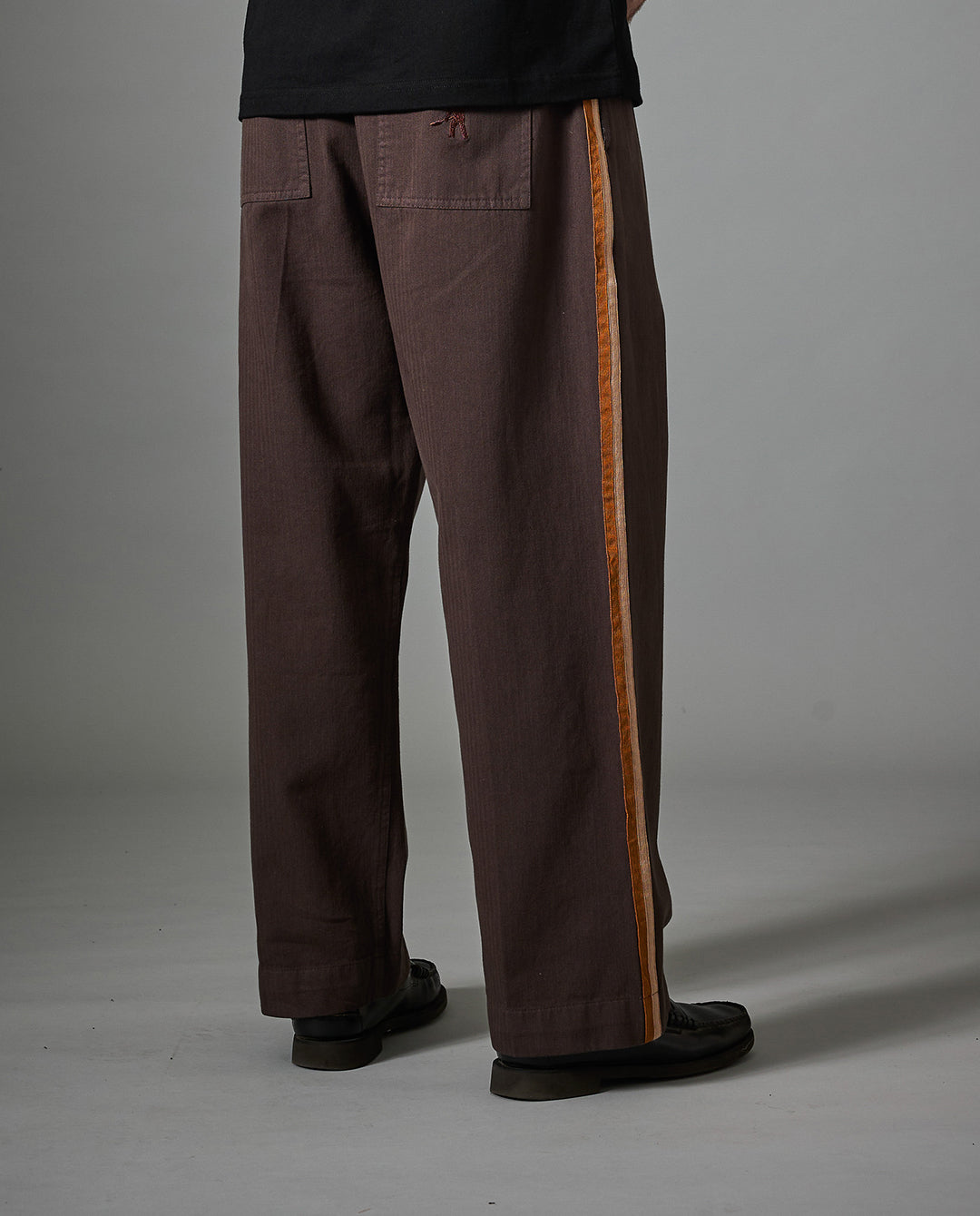 Passport - Herringbone Leagues Club Stripe Pant - Dark Brown Pants Passport