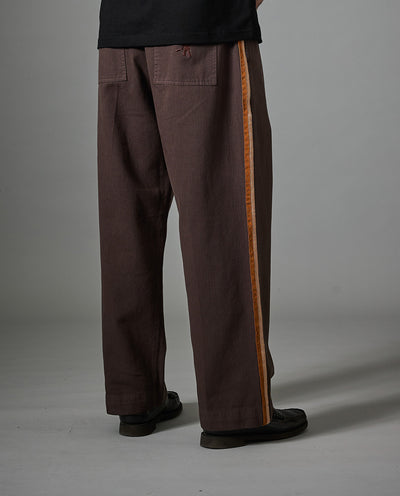 Passport - Herringbone Leagues Club Stripe Pant - Dark Brown Pants Passport
