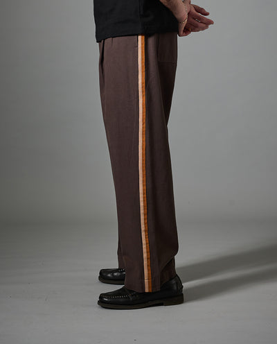 Passport - Herringbone Leagues Club Stripe Pant - Dark Brown Pants Passport