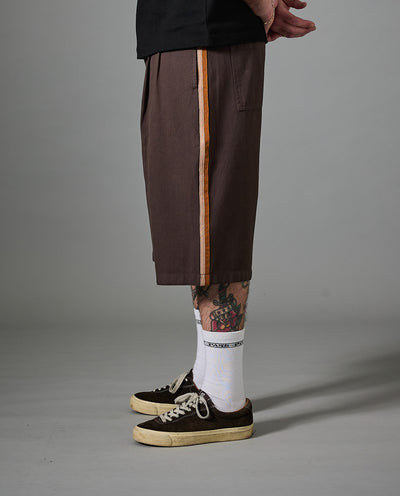 Passport - Herringbone Leagues Club Stripe Short - Dark Brown Shorts Passport