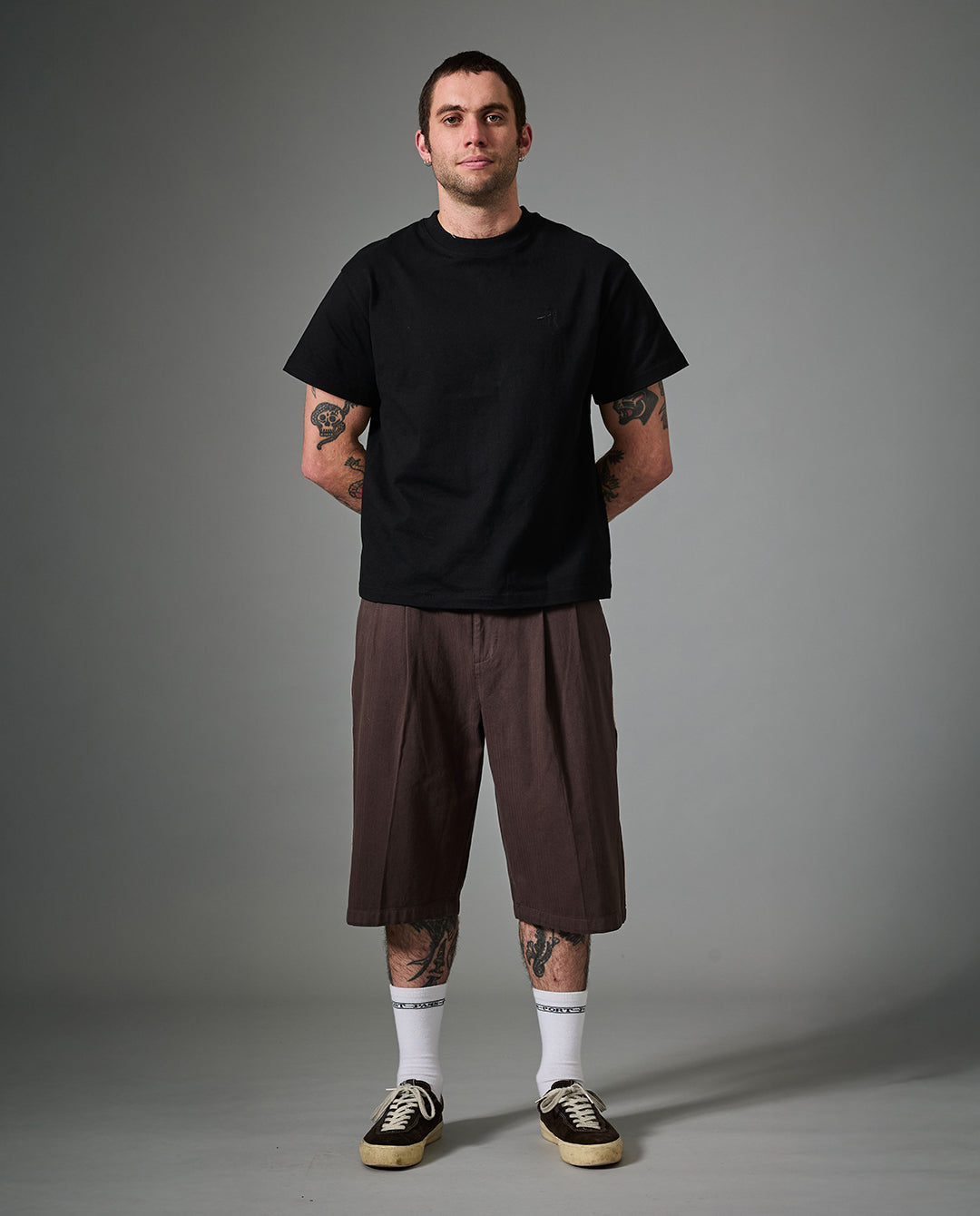 Passport - Herringbone Leagues Club Stripe Short - Dark Brown Shorts Passport