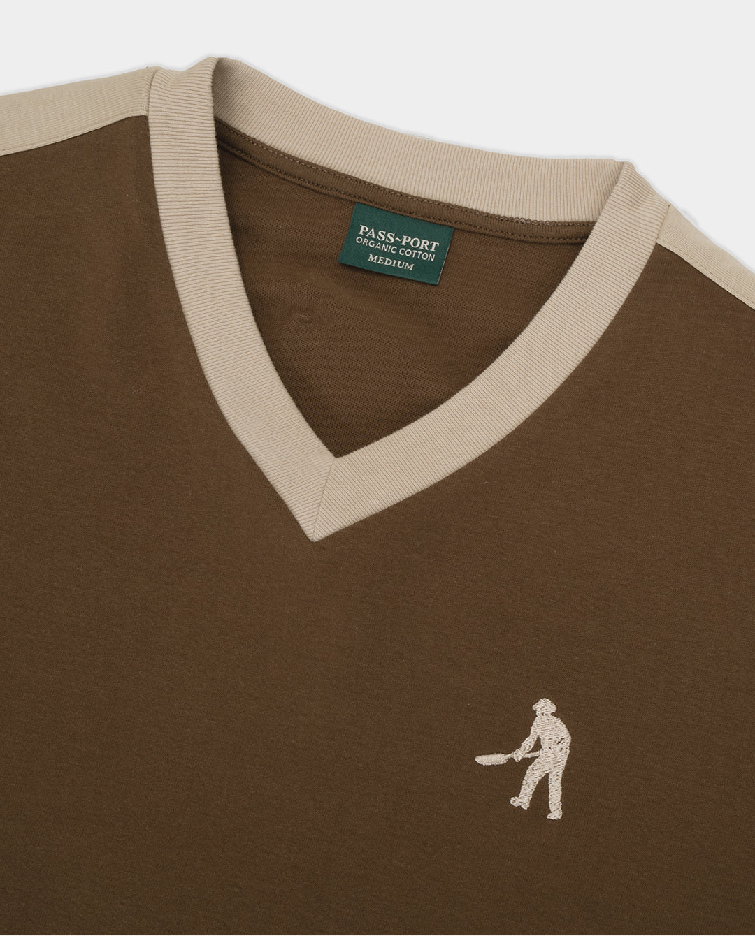Passport - Workers Stripe Organic Jersey - Bark T-Shirts Passport