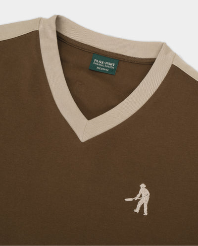 Passport - Workers Stripe Organic Jersey - Bark T-Shirts Passport