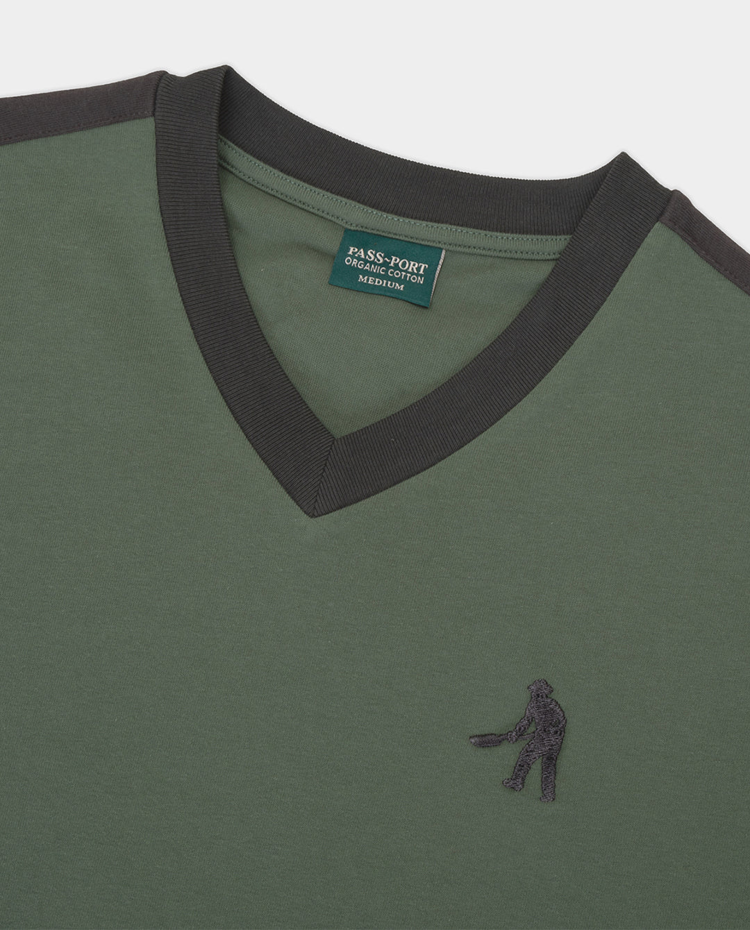 Passport - Workers Stripe Organic Jersey - Gumnut Green T-Shirts Passport
