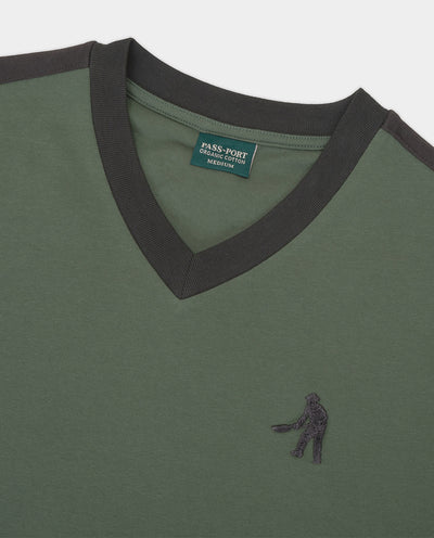 Passport - Workers Stripe Organic Jersey - Gumnut Green T-Shirts Passport