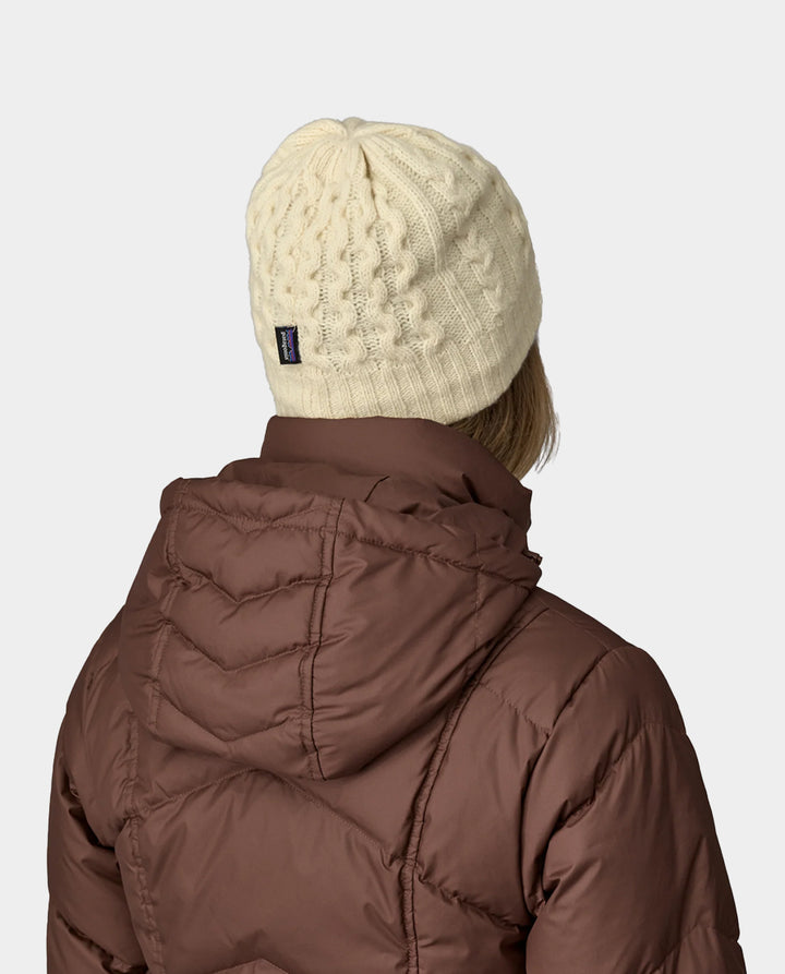 Patagonia Coastal Cable Beanie Cap Ribbed Hat Knit Wool Nylon NWT Birch White OZ Patagonia Coastal Cable Beanie main image 4