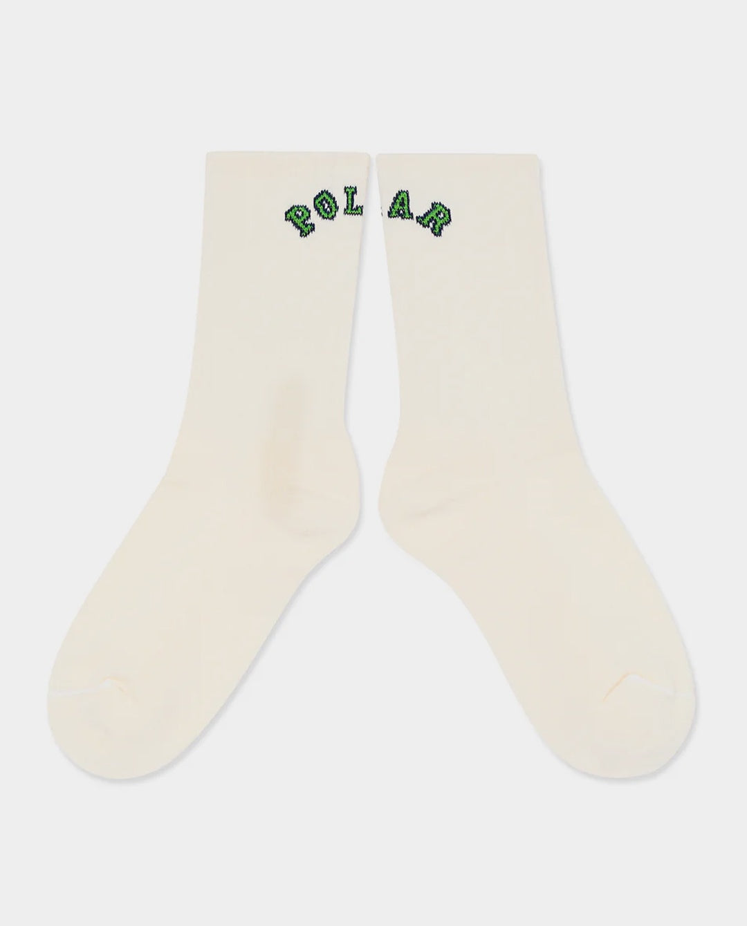 Polar - Large Rib College Logo Socks - Cloud White Socks Polar