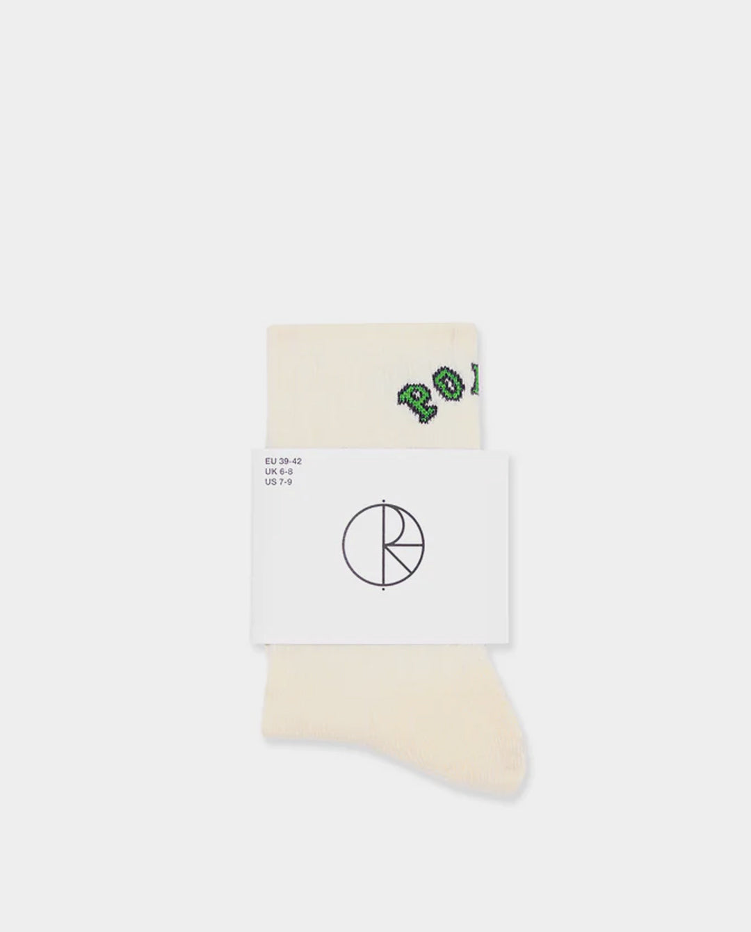 Polar - Large Rib College Logo Socks - Cloud White Socks Polar