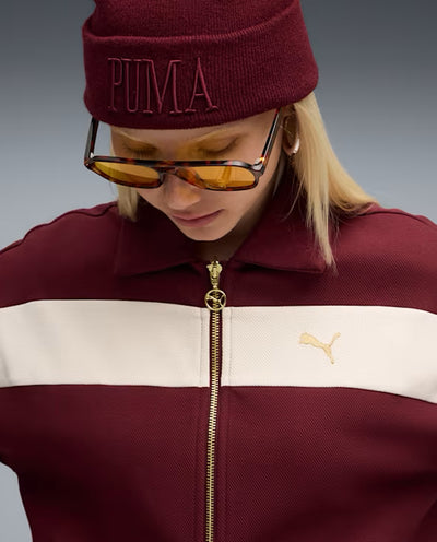 Puma T7 Women’s Relaxed Track Jacket - Ruby Shimmer Jackets Puma