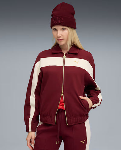 Puma T7 Women’s Relaxed Track Jacket - Ruby Shimmer Jackets Puma