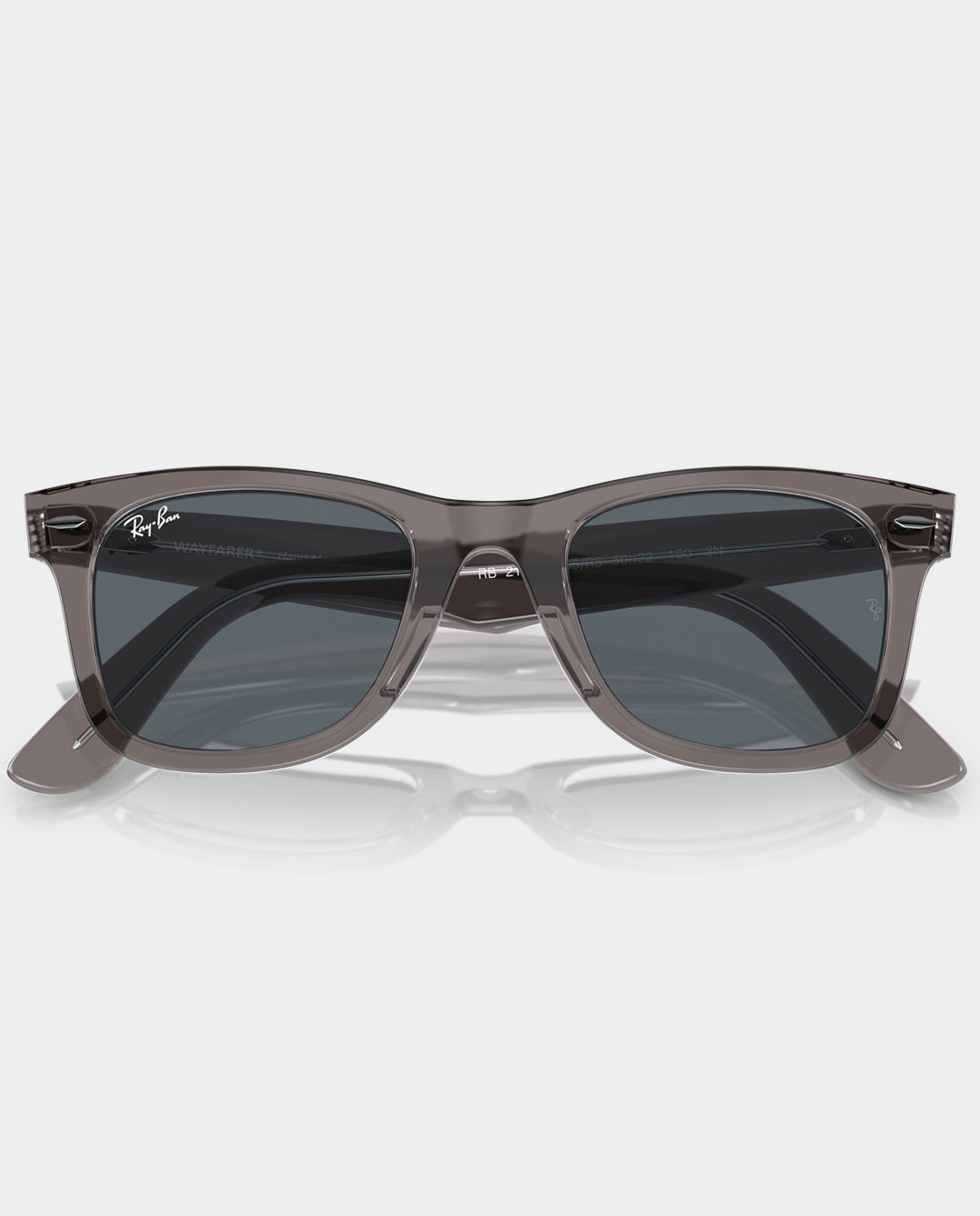 Ray-Ban - Wayfarer Classic - Grey on Transparent with Blue Lens Sunglasses Ray-Ban