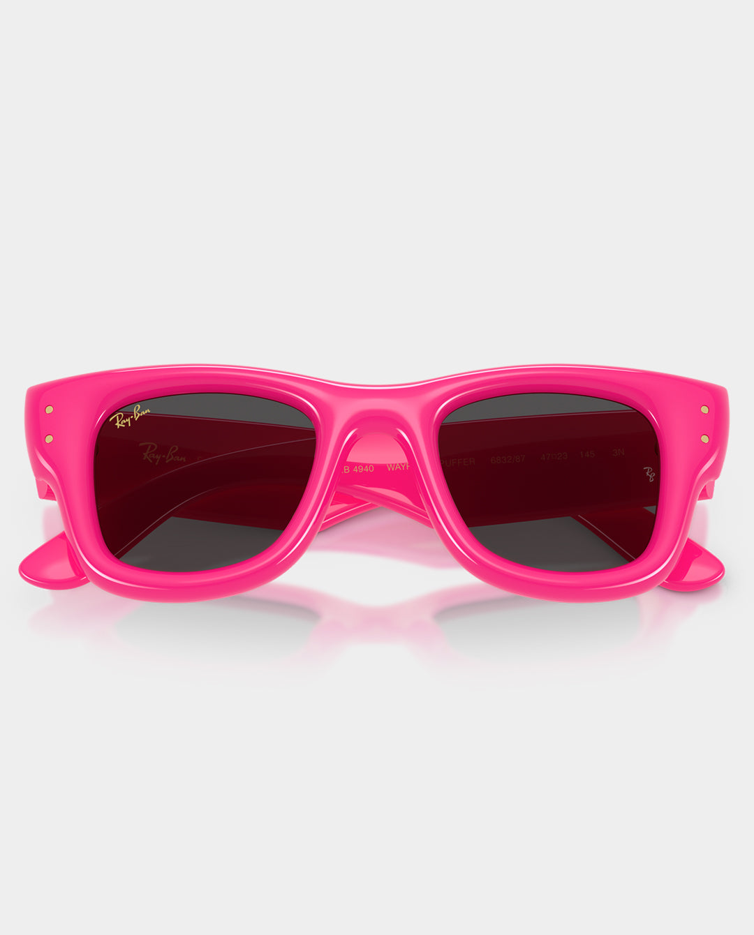 Ray-Ban X A$AP Rocky - Wayfarer Puffer Sunglasses - Fucsia with Ultra Black Lens Sunglasses Ray-Ban