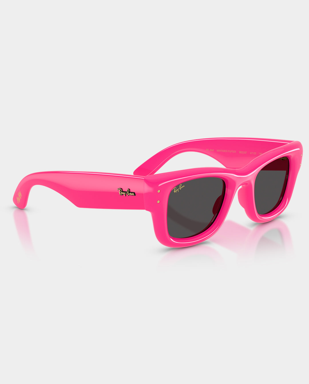 Ray-Ban X A$AP Rocky - Wayfarer Puffer Sunglasses - Fucsia with Ultra Black Lens Sunglasses Ray-Ban