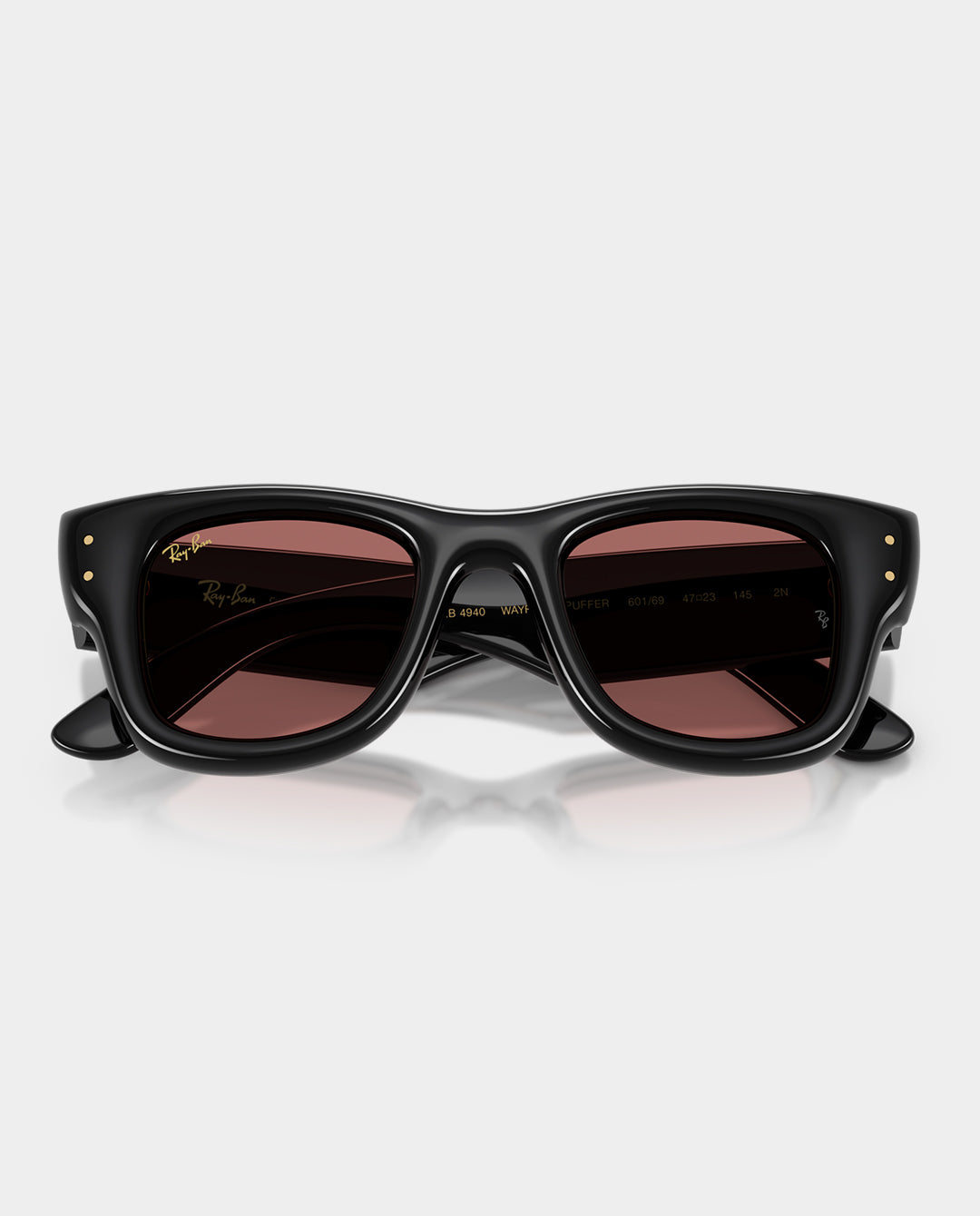 Ray-Ban x A$AP Rocky - Wayfarer Puffer Sunglasses - Black with Dark Violet Lens Sunglasses Ray-Ban