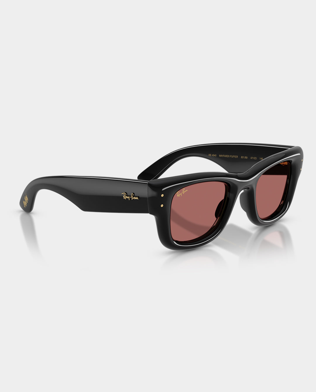 Ray-Ban x A$AP Rocky - Wayfarer Puffer Sunglasses - Black with Dark Violet Lens Sunglasses Ray-Ban