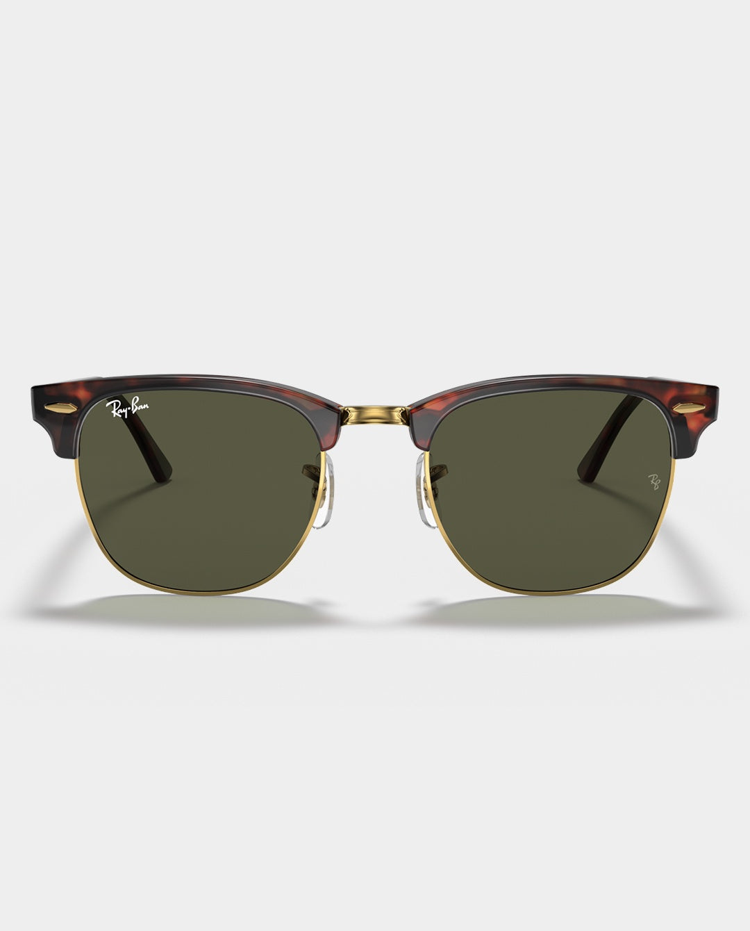 Ray-Ban - Clubmaster - Mock Tortoise/Arista with Green Lens Sunglasses Ray-Ban