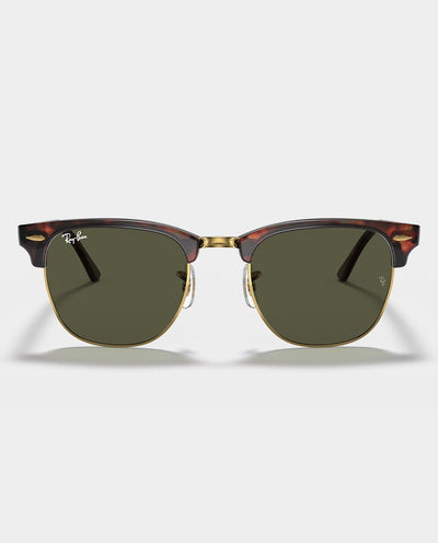Ray-Ban - Clubmaster - Mock Tortoise/Arista with Green Lens Sunglasses Ray-Ban