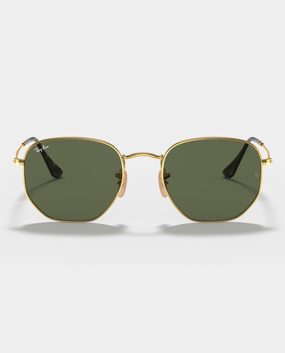 Ray-Ban - Hexagonal - Arista Gold with Green Lens Sunglasses Ray-Ban