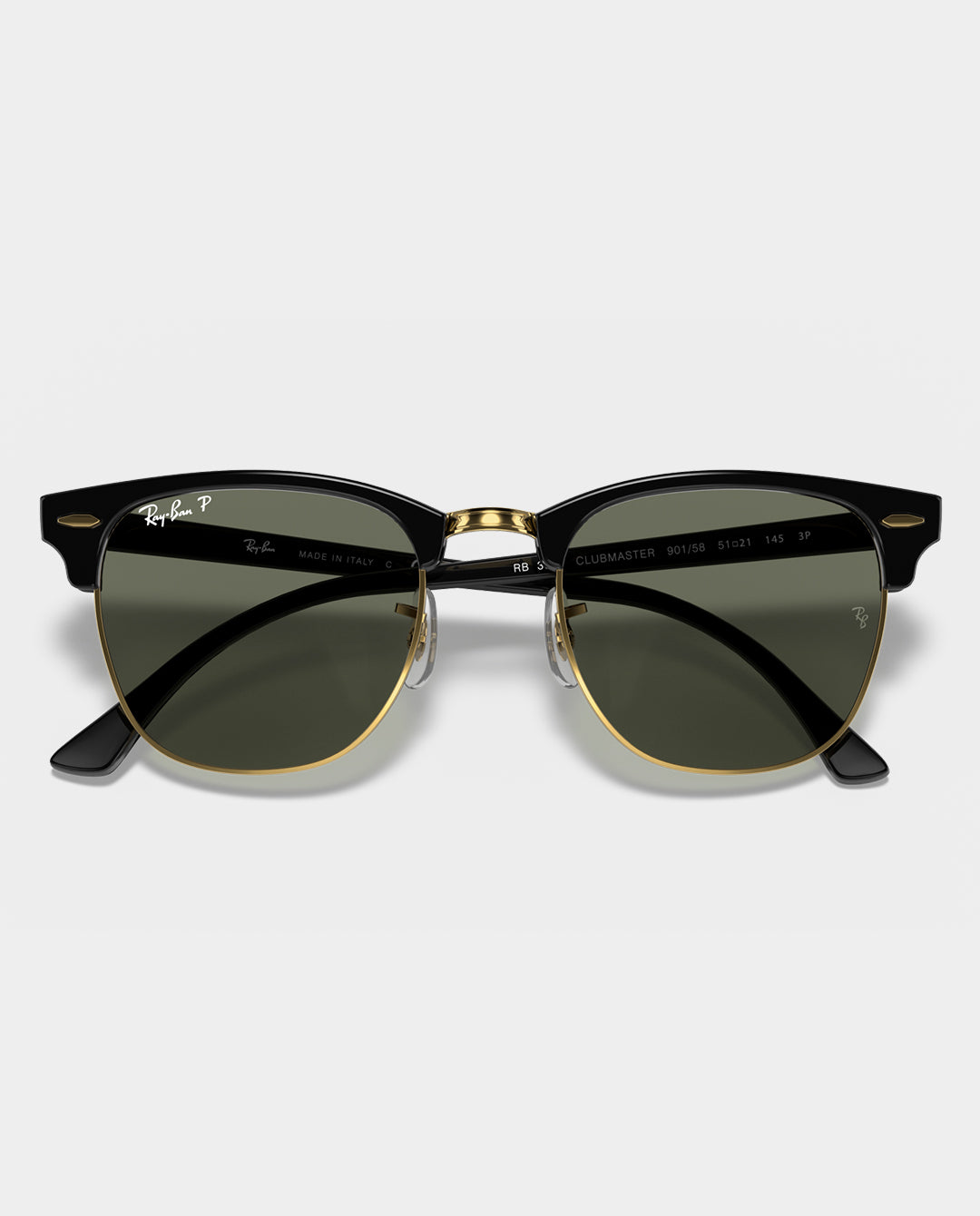 Ray-Ban - Clubmaster - Black with Green Lens Sunglasses Ray-Ban