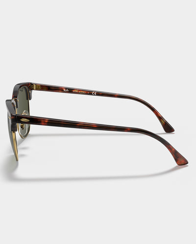 Ray-Ban - Clubmaster - Mock Tortoise/Arista with Green Lens Sunglasses Ray-Ban