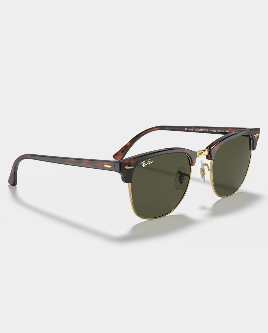Ray-Ban - Clubmaster - Mock Tortoise/Arista with Green Lens Sunglasses Ray-Ban