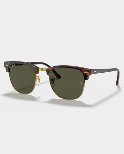 Ray-Ban - Clubmaster - Mock Tortoise/Arista with Green Lens Sunglasses Ray-Ban