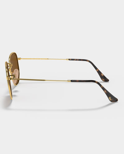 Ray-Ban - Hexagonal - Arista Gold with Brown Lens Sunglasses Ray-Ban