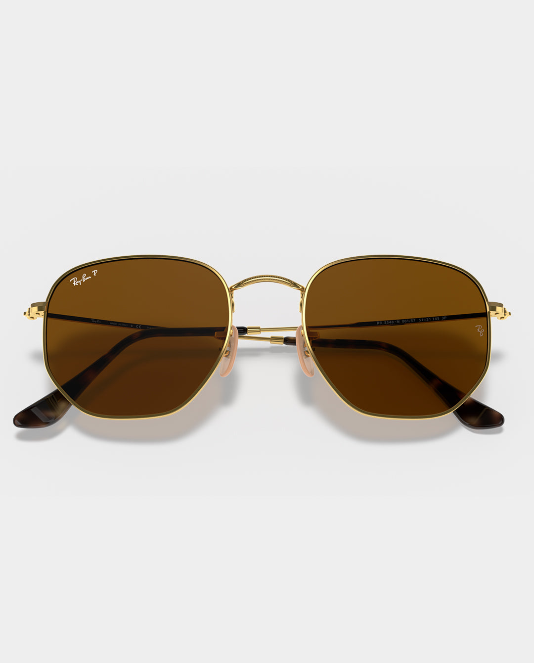 Ray-Ban - Hexagonal - Arista Gold with Brown Lens Sunglasses Ray-Ban