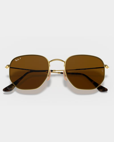 Ray-Ban - Hexagonal - Arista Gold with Brown Lens Sunglasses Ray-Ban